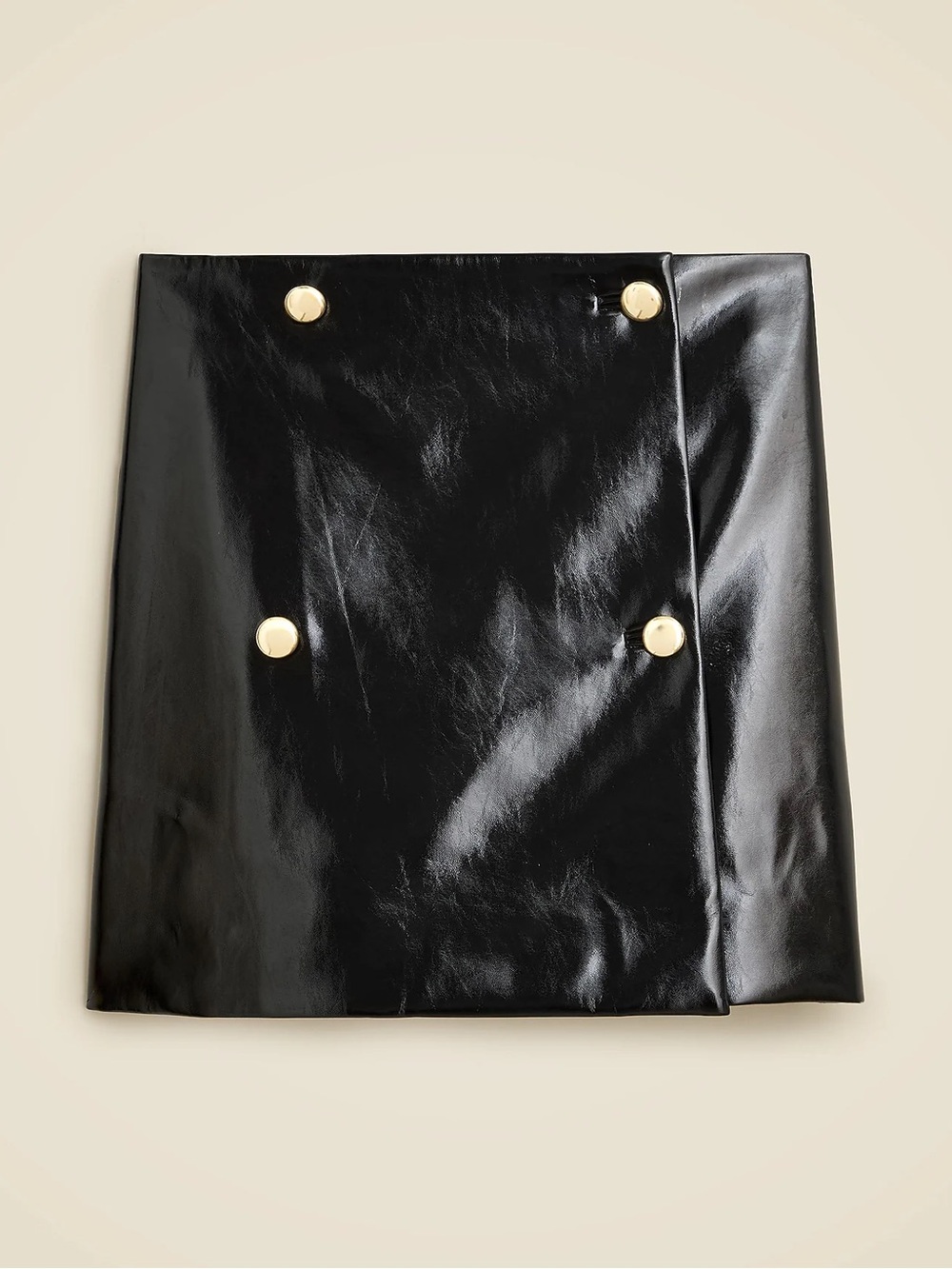 J.Crew Collection mini wrap skirt in faux patent leather